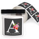 Charcoal Initial Rose Square Gift Stickers in a Jar Image 1 of 2