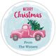 Red Truck Round Holiday Gift Stickers in a Jar Image 2 of 2