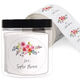 White Floral Bunch Round Gift Stickers in a Jar Image 1 of 2