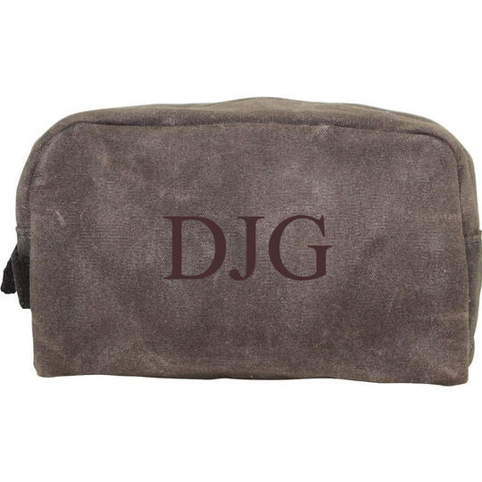 Personalized Waxed Canvas Travel Kit