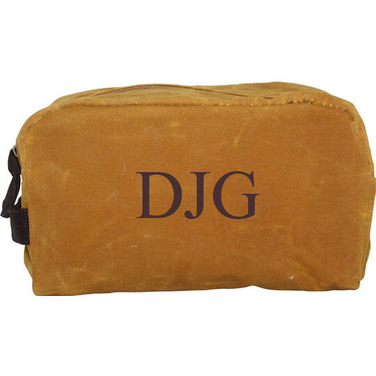 Personalized Waxed Canvas Travel Kit