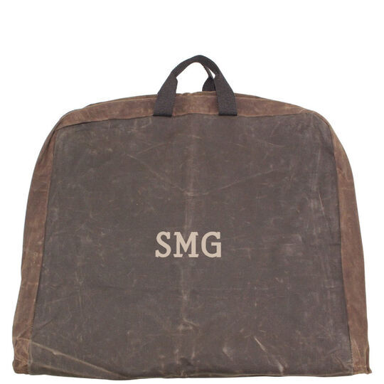Personalized Waxed Khaki Garment Bag