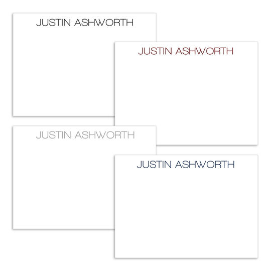 Modern Large Name Flat Note Card Collection