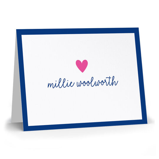 Single Heart Folded Note Cards