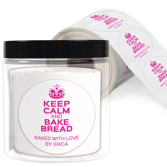 Keep Calm and Bake Bread Gift Stickers in a Jar