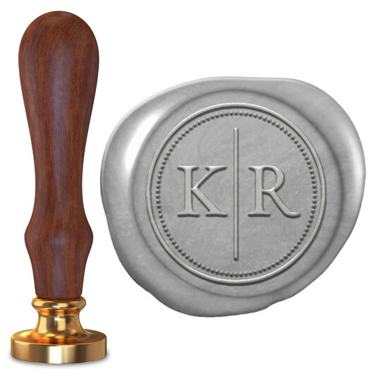 Dotted Circle Duogram Wax Seal Stamp