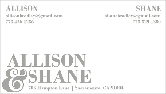 Stacked Names Letterpress Contact Cards