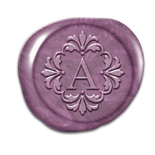 Damask Framed Initial Peel & Stick Wax Seals