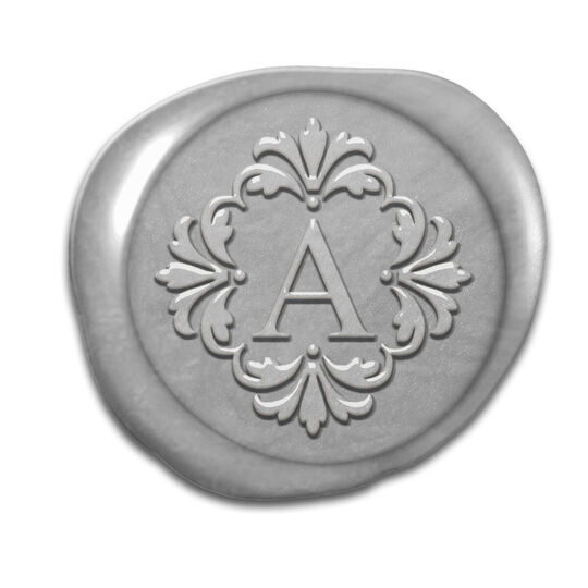 Damask Framed Initial Peel & Stick Wax Seals