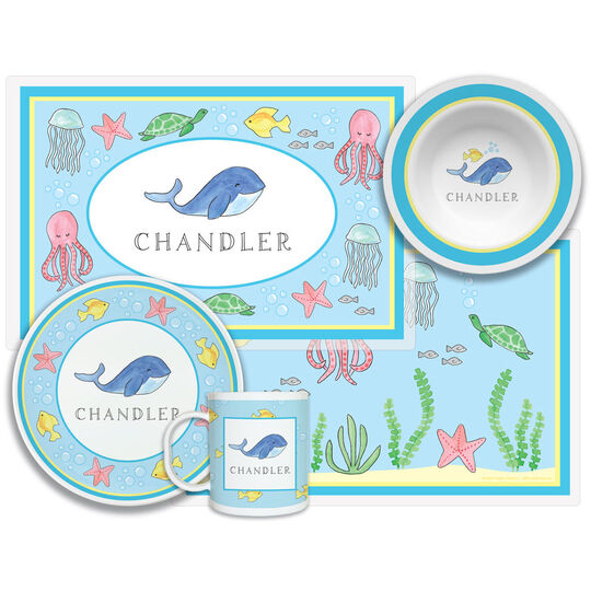 Ocean Life 4-Piece Dinnerware Set