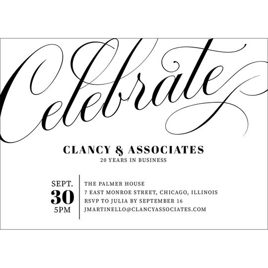 Script Celebrate Invitations