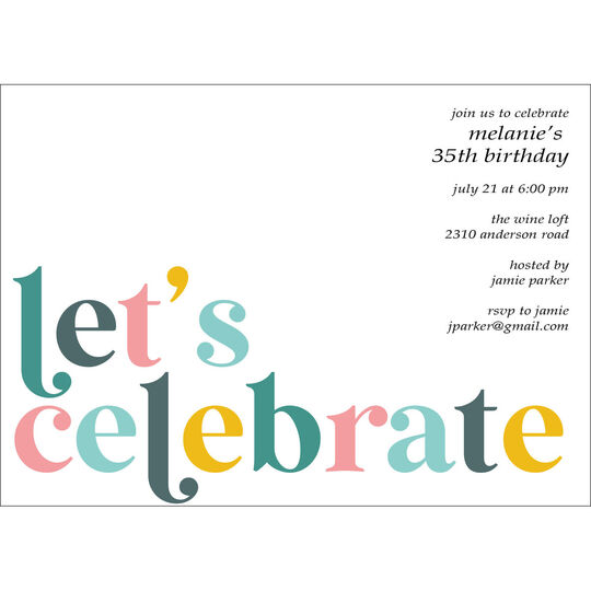 Let's Celebrate Invitations