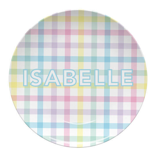 Pink Gingham Children's Plate