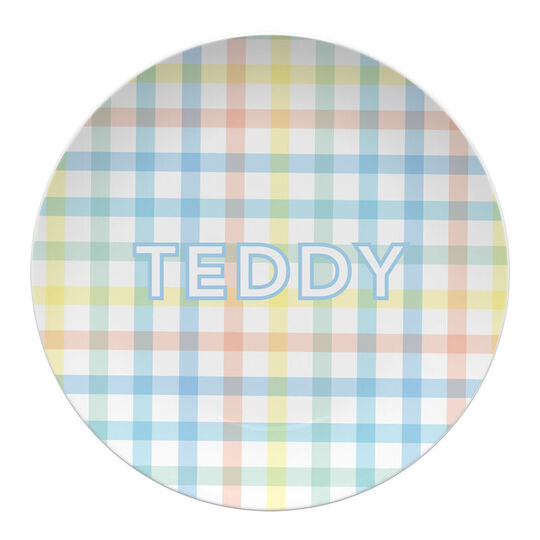 Blue Gingham Children's Plate
