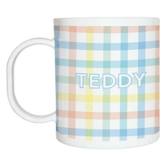 Blue Gingham Children's Mug