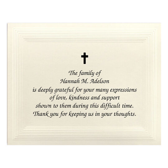 Montreaux Flat Sympathy Cards with Cross Design - Raised Ink