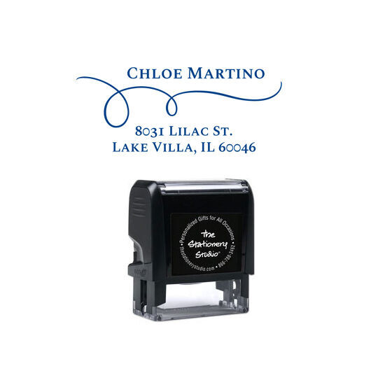 Swirl Address Rectangular Self-Inking Stamp