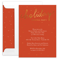 Holiday Cocktail Party Faux Foil Invitations