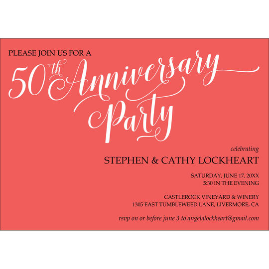 Script 50th Anniversary Party Invitations