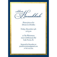 Navy and Faux Gold Border Invitations