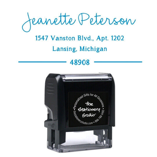 Script Name Rectangular Self-Inking Stamp