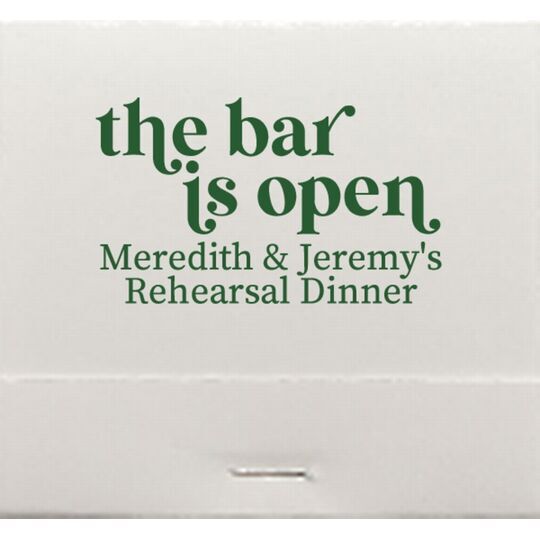 Open Bar 30-Strike Matchbooks