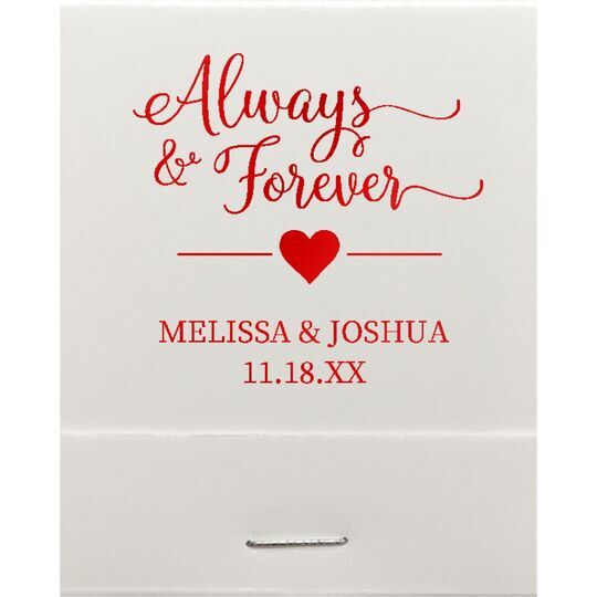 Always & Forever 20-Strike Matchbooks