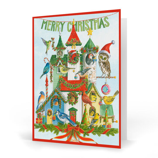 Christmas Birdhouse Folded Holiday Cards