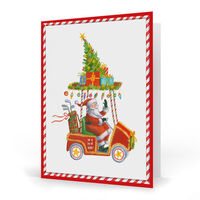 Santa in Golf Cart Folded Holiday Cards