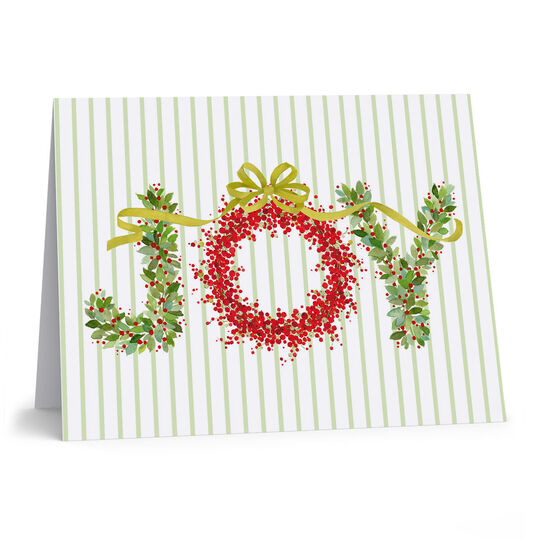 Botanical Joy with Ribbon Folded Holiday Cards