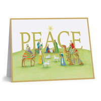 Peace Nativity Scene Folded Holiday Cards