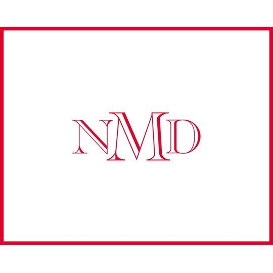 Richmond Monogram Border Folded Note Cards - Raised Ink