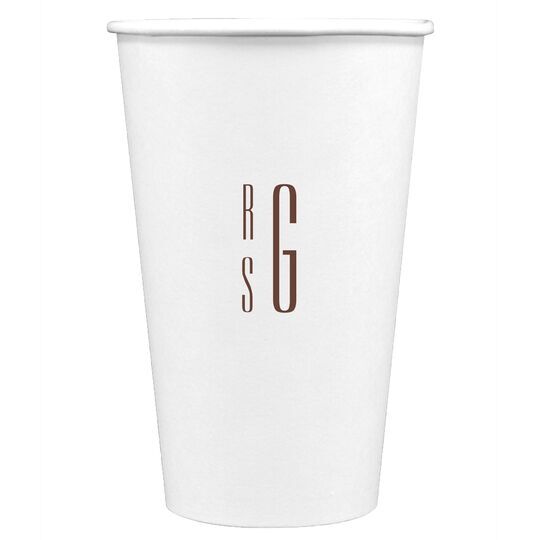 Your Skinny Stacked Initials Paper Coffee Cups