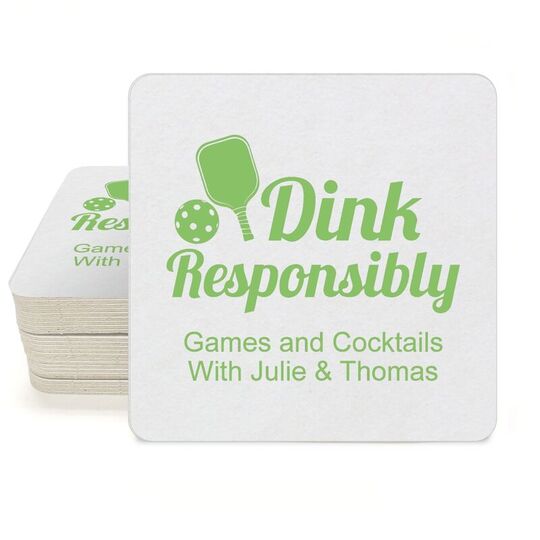 Dink Responsibly Square Coasters