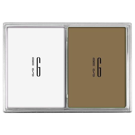 Your Skinny Stacked Initials Double Deck Playing Cards