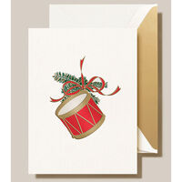 Drum Ornament Folded Holiday Cards - Raised Ink