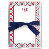 Red & Teal Kate Memo Sheets in Holder