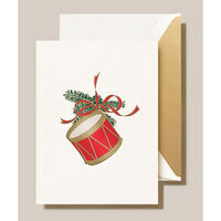 Engraved Drum Ornament Boxed Folded Holiday Cards