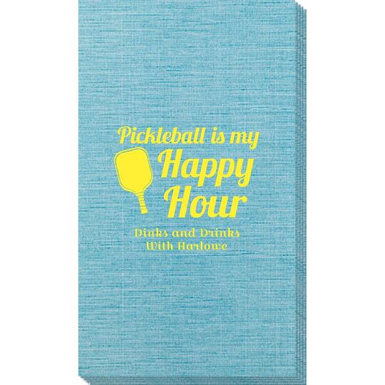 Pickleball Is My Happy Hour Bamboo Luxe Guest Towels