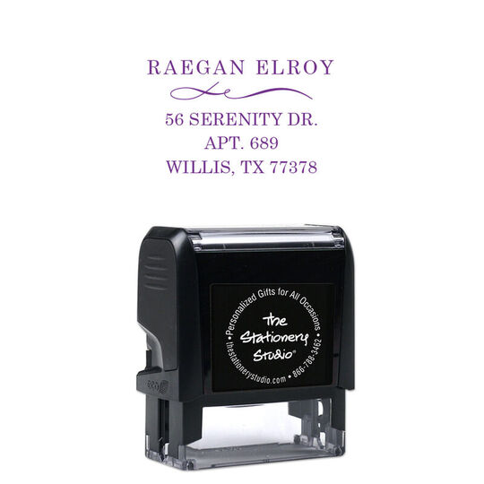 Graceful Swirl Address Rectangular Self-Inking Stamp