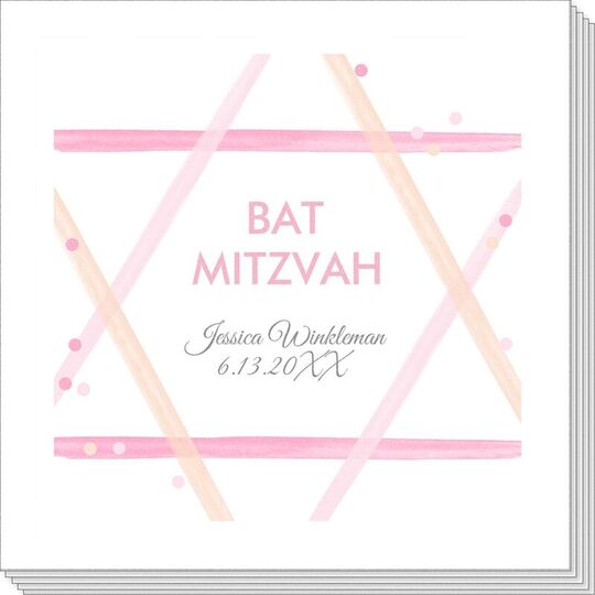 Pink Star of David Napkins
