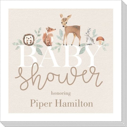 Forest Animals Baby Shower Napkins