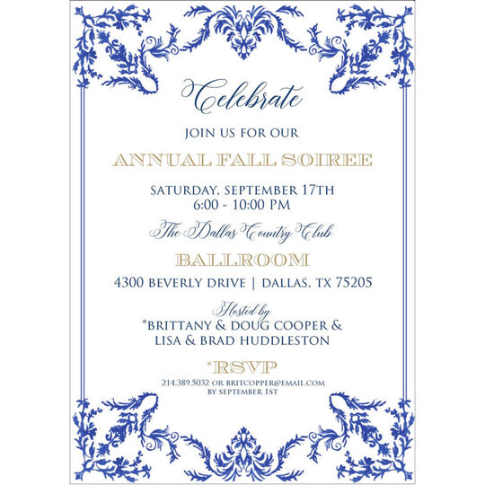 Blue Design Invitations