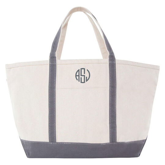 Personalized Grey Large Classic Tote