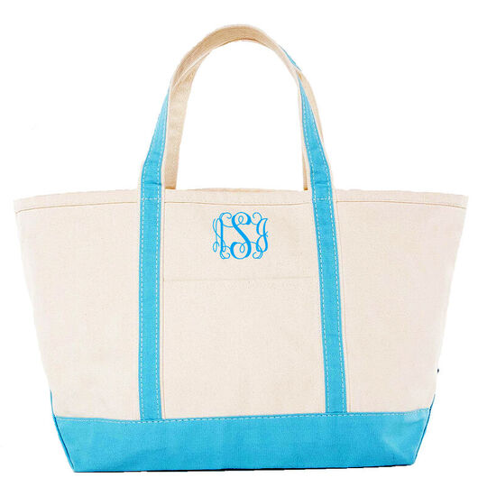 Personalized Baby Blue Large Boat Tote