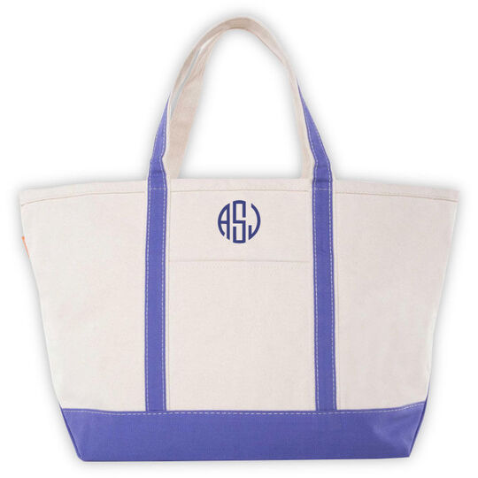 Personalized Medium Boat Tote Bag Violet