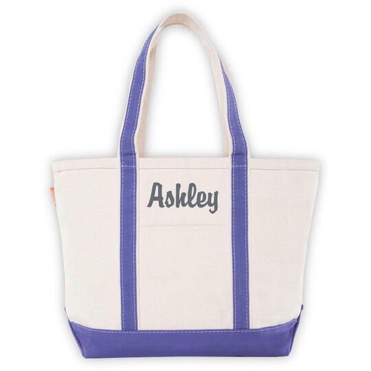 Personalized Medium Boat Tote Bag Violet