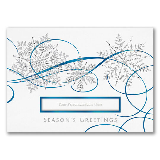 Elegant Swirl Seasons Greetings Folded Cards