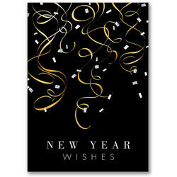 New Year Wishes Folded Holiday Cards