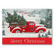 Red Vintage Pickup Folded Holiday Cards Image 1 of 4